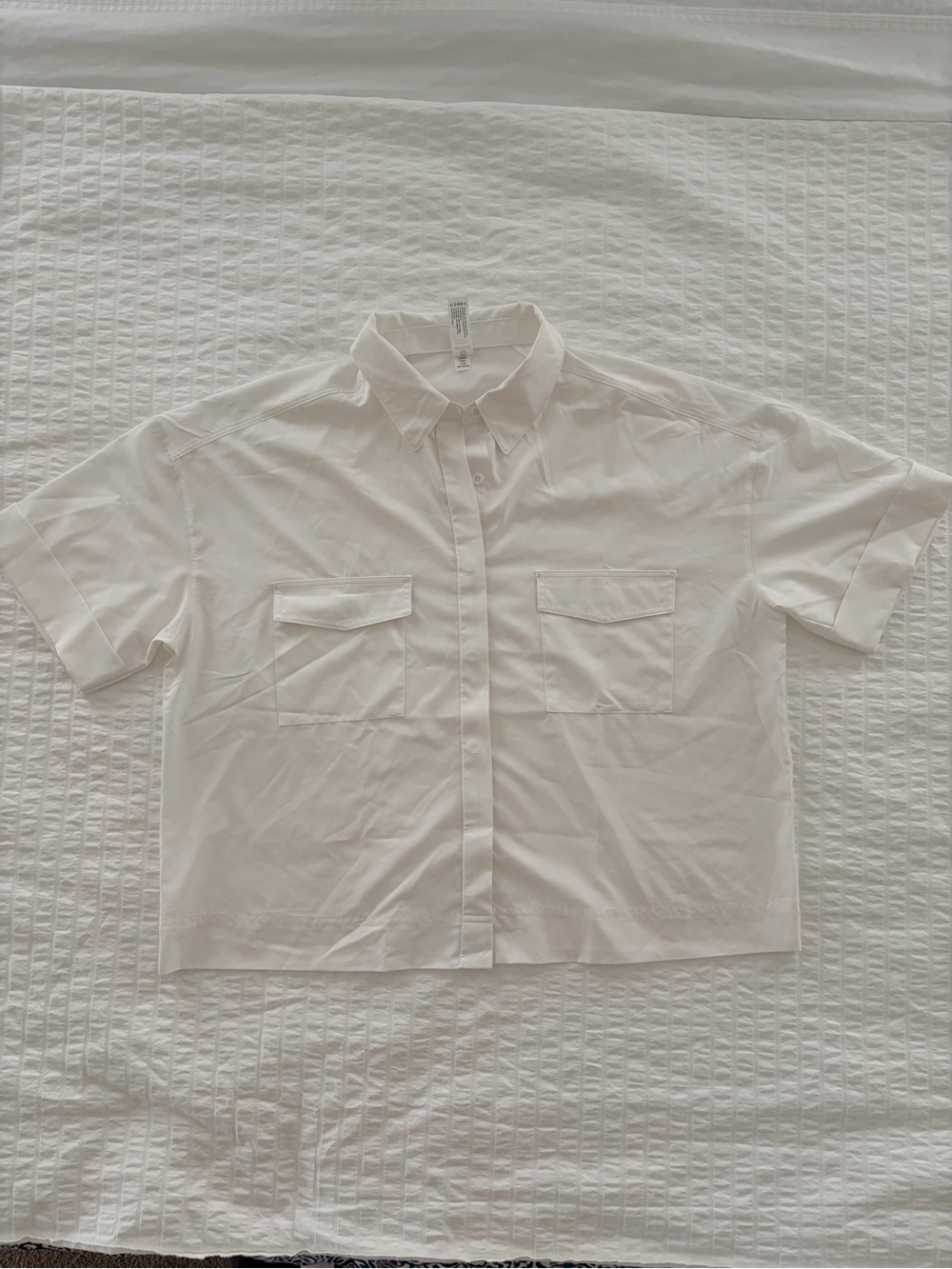 90 Degree By Reflex White Short-Sleeve Button-Down Shirt